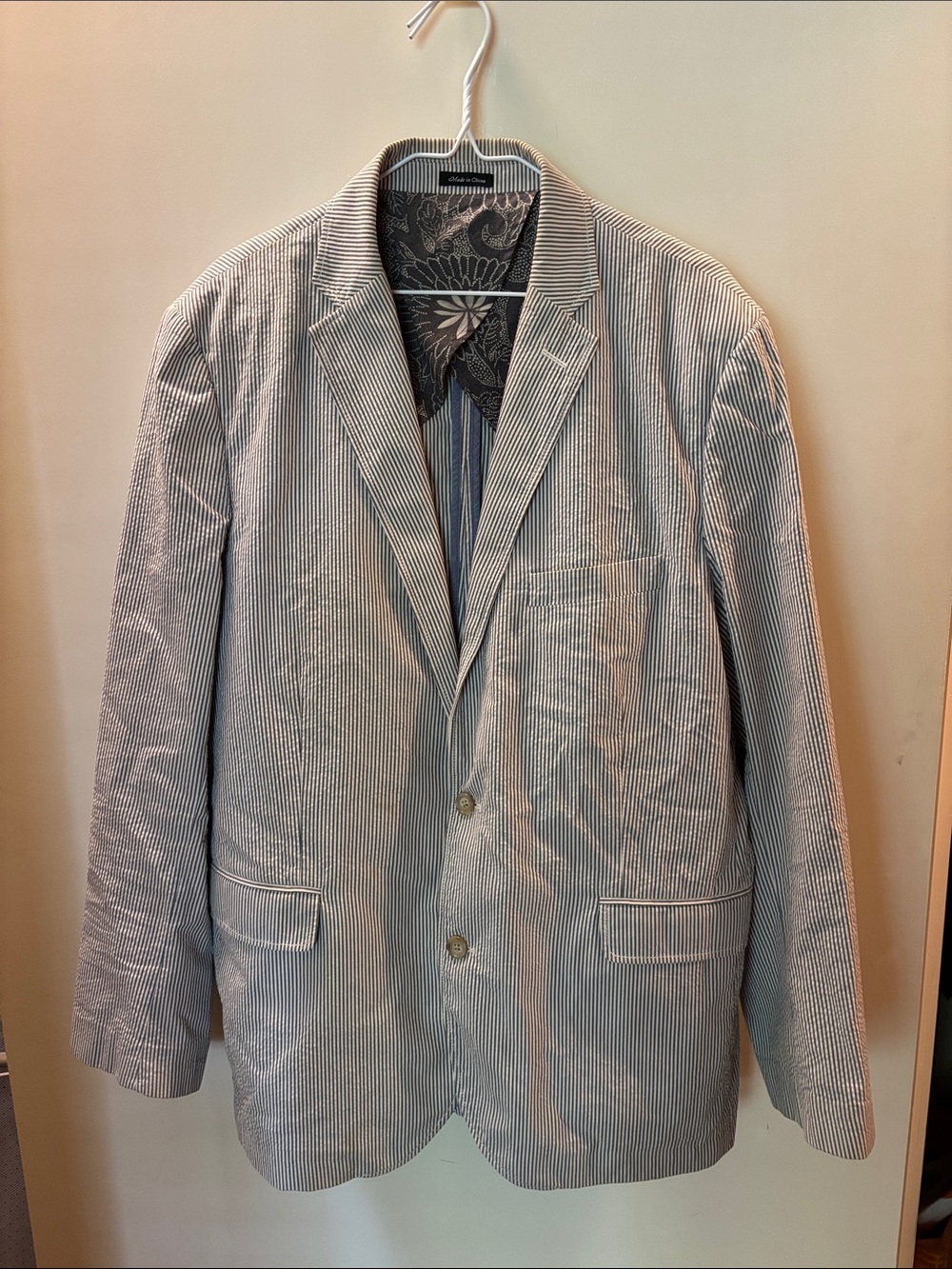 J.Crew Blue & White Striped Blazer
